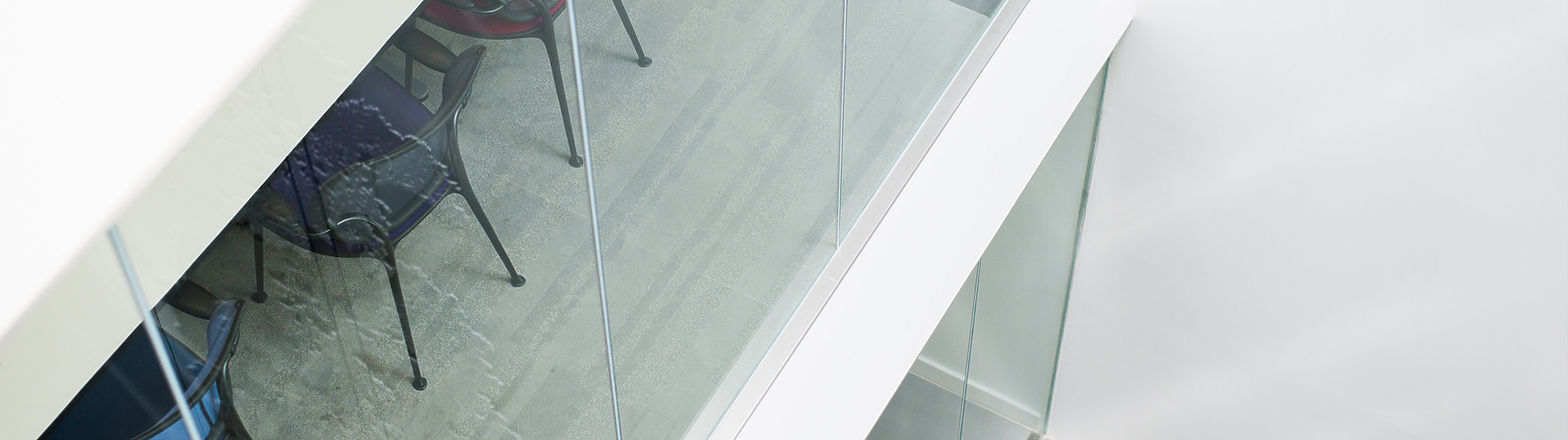 glass railings on a building