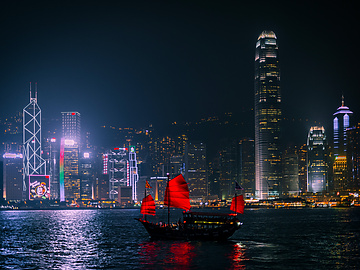 View of Hong Kong City at night